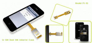 Q-SIM Dual iPhone-skal för dubbla SIM-kort