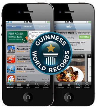 Apple:s iPhone 4 och App store träder in i Guinness rekordbok