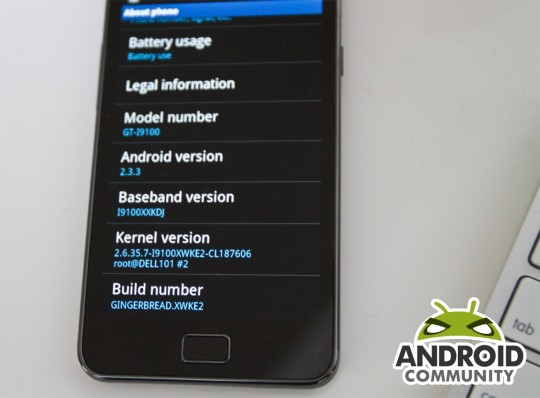 Firmware-uppdatering för Samsung Galaxy S2 för auto-brightness och Swype-tangentbordet
