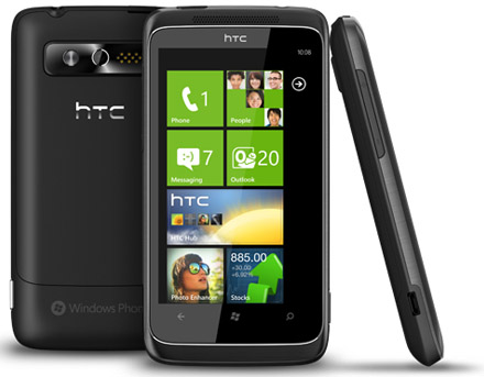 HTC 7 Trophy i olika vinklar