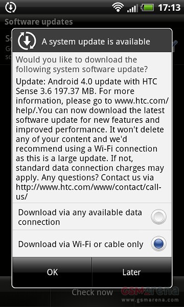 Android 4.0 Ice cream sandwich till HTC Sensation XL