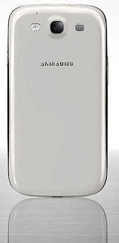 Vit Samsung Galaxy S III:s baksida