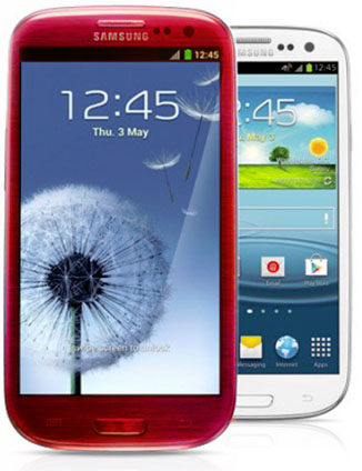 Röd Samsung Galaxy S III, rendering av 9to5Google